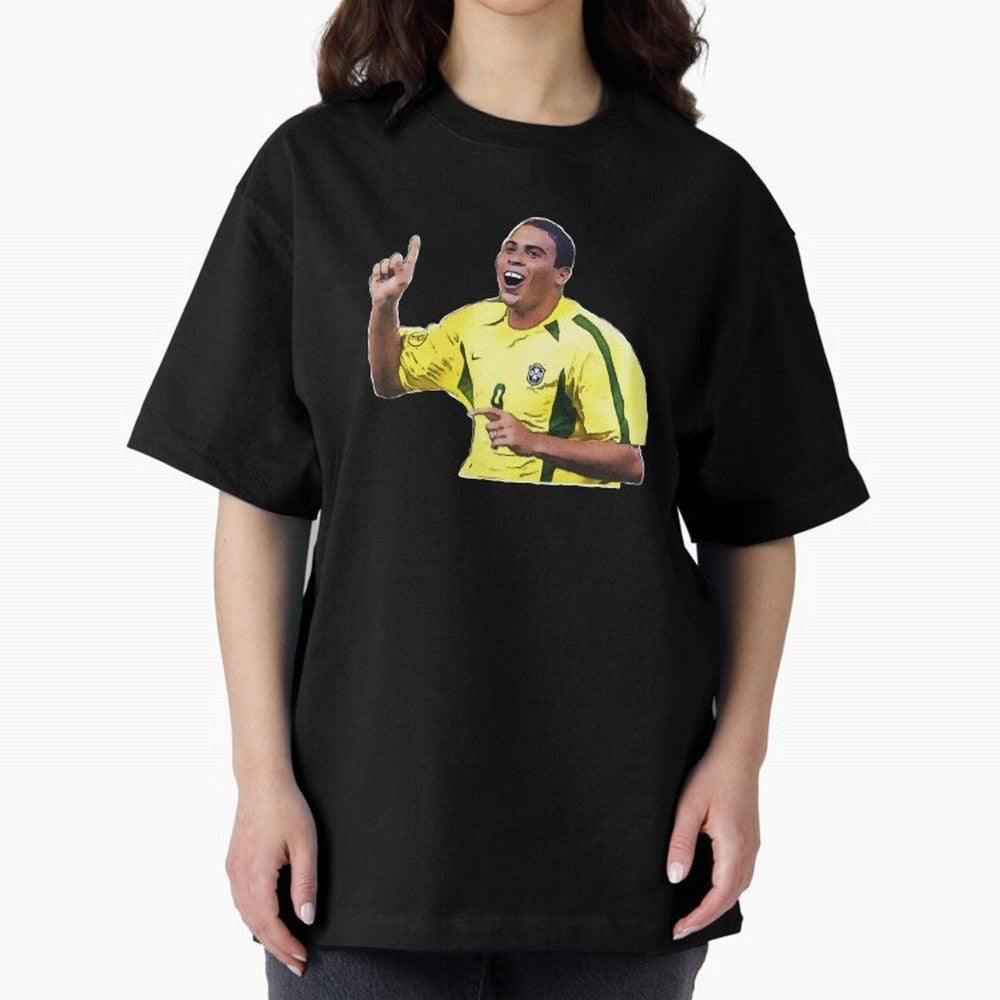 Ronaldo R9 - Brazil Oversized T-Shirt Celebrate Global Passion for FIFA World Cup 2026 USA Canada Mexico for Fans of CR7 and Messi and Spain and Netherlands, Bringing Football History, Final Match Energy, Crowd Noise and Once in a Lifetime Moments;