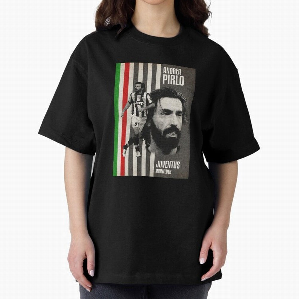 andrea pirlo juventus midfielder Oversized T-Shirt Honor Champions and Dreams in Global Football Passion for FIFA World Cup 2026, Inspired by Cristiano Ronaldo, Haaland and CR7, Spain and Netherlands, Stadium Chants, National Pride, Trophy Dreams
