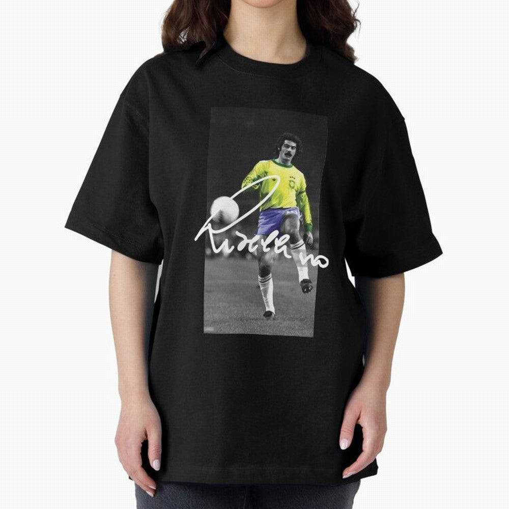 Rivelino FOOTBALL LEGENDS Oversized T-Shirt Honor the Football Icons of FIFA World Cup 2026 Group Stage Spirit, Filled with England and Germany, Haaland and Mbappe, Fan Favorite Moments, National Team Passion, Big Match Drama and Soccer History;