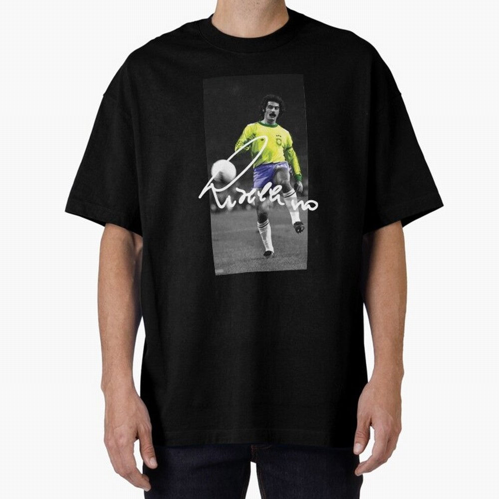 Rivelino FOOTBALL LEGENDS Oversized T-Shirt Honor the Football Icons of FIFA World Cup 2026 Group Stage Spirit, Filled with England and Germany, Haaland and Mbappe, Fan Favorite Moments, National Team Passion, Big Match Drama and Soccer History;
