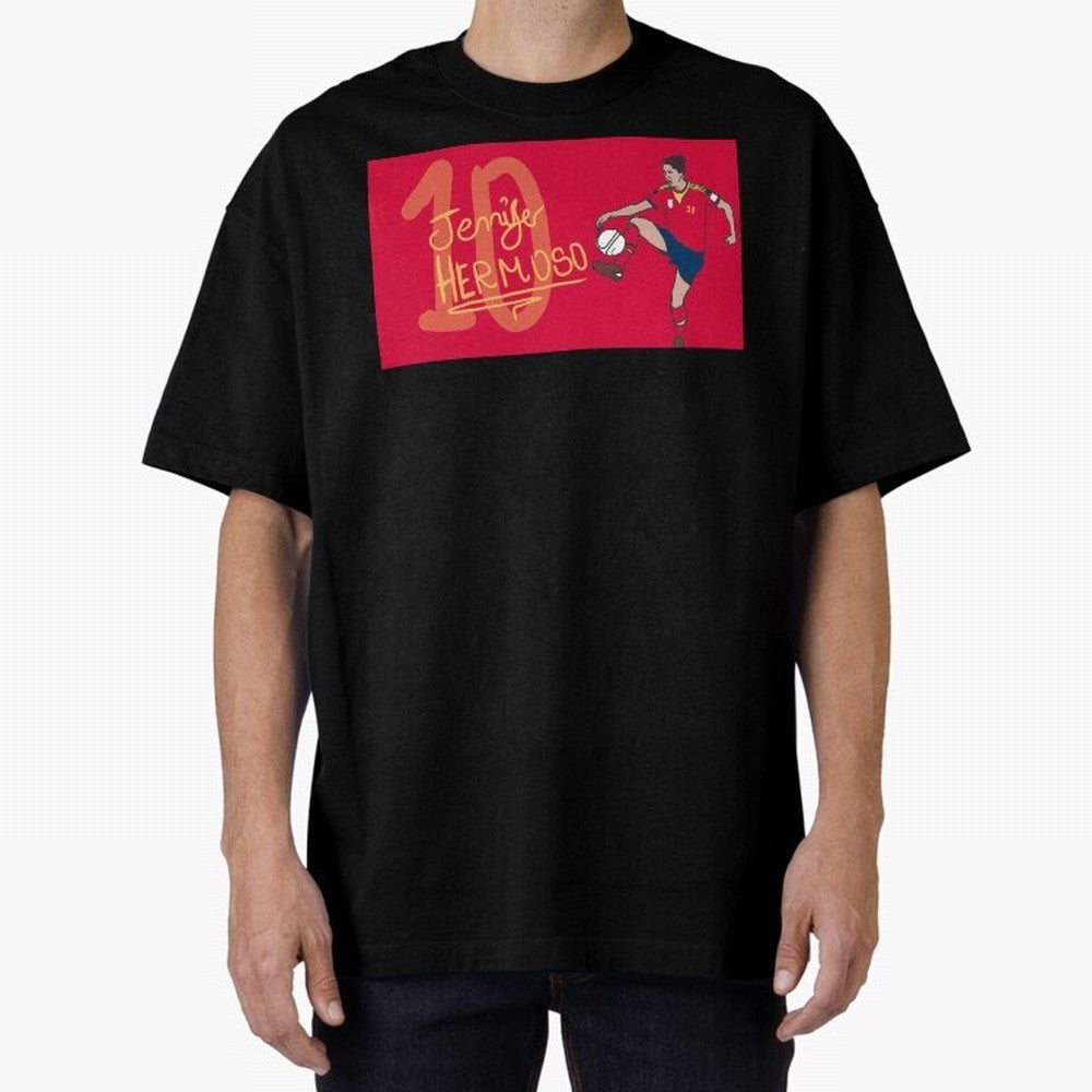 Jennifer Hermoso Oversized T-Shirt Experience FIFA World Cup 2026 for Fans of Messi and Spain, Bringing Football History, Final Match Energy, Crowd Noise and Once in a Lifetime Moments; Perfect for Fans, Collectors, Family Gatherings, Watch Parties