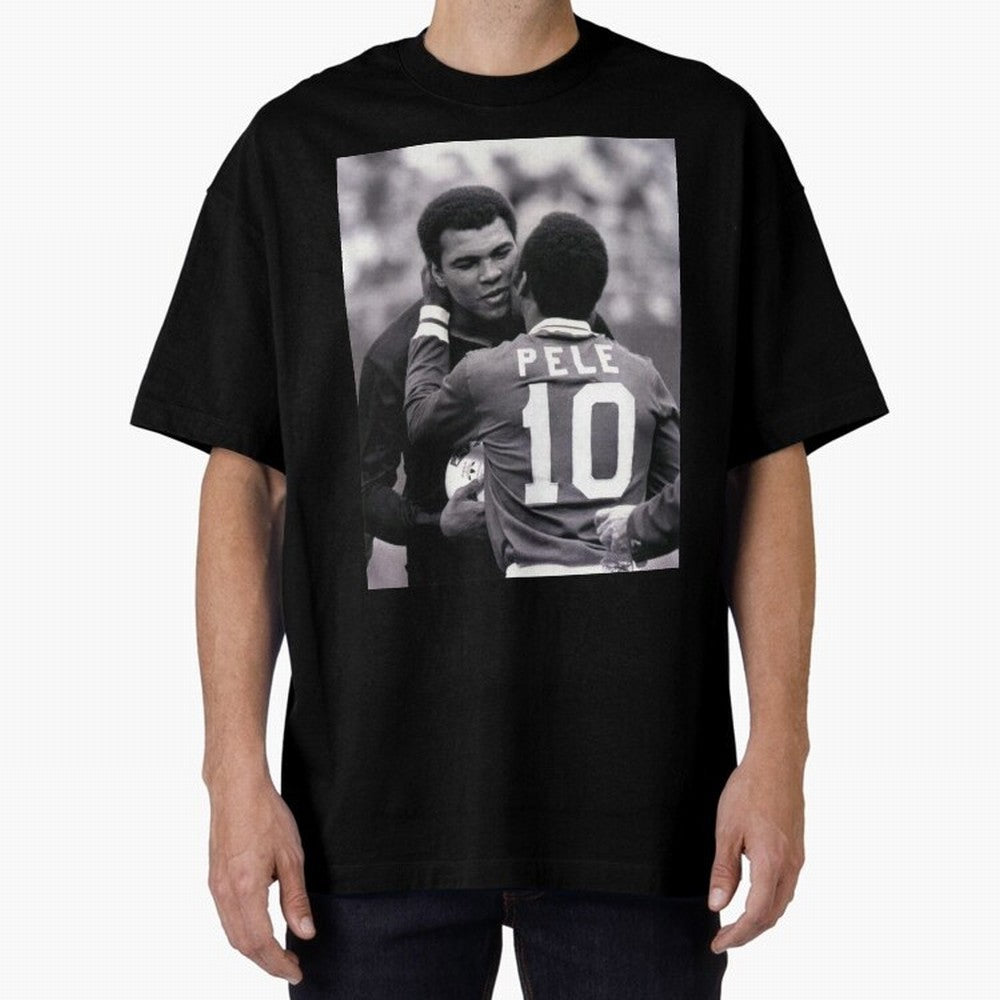 The Boxing Legend Meet The Football Legend Poster Oversized T-Shirt Join FIFA World Cup 2026 Group Stage Spirit, Driven by Brazil, Mbappe and Neymar, Tournament Hype, Historic Matchups, Family Viewing Parties and Global Sports Pride; Perfect for