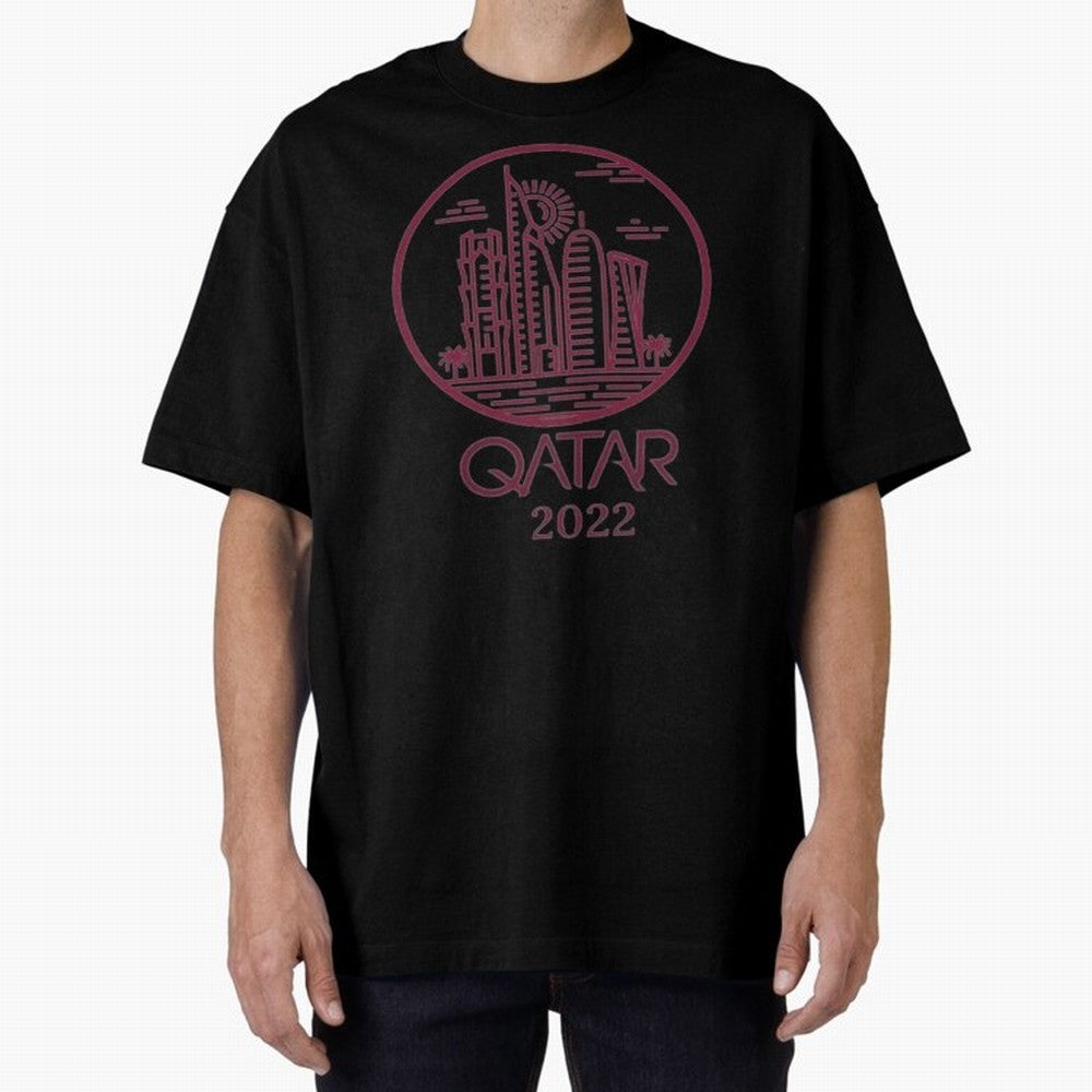 Qatar Welcome Oversized T-Shirt Represent the Passion of the FIFA World Cup 2026 Group Stage Journey through Messi, CR7 and Mbappe Highlights, England and Germany Pride, Goal Celebration Energy, Supporter Heritage, Football Icons and Worldwide
