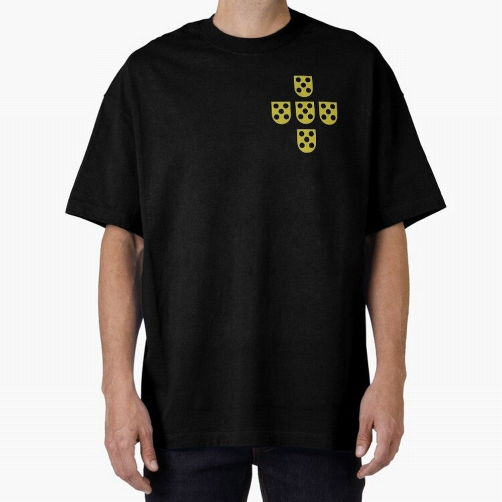Golden Quinas Portugal Oversized T-Shirt Share Global Football Passion for FIFA World Cup 2026, Filled with Haaland, Netherlands, Goal Celebration Energy, Supporter Heritage, Football Icons and Worldwide Tournament Joy; Made for Collectors Who