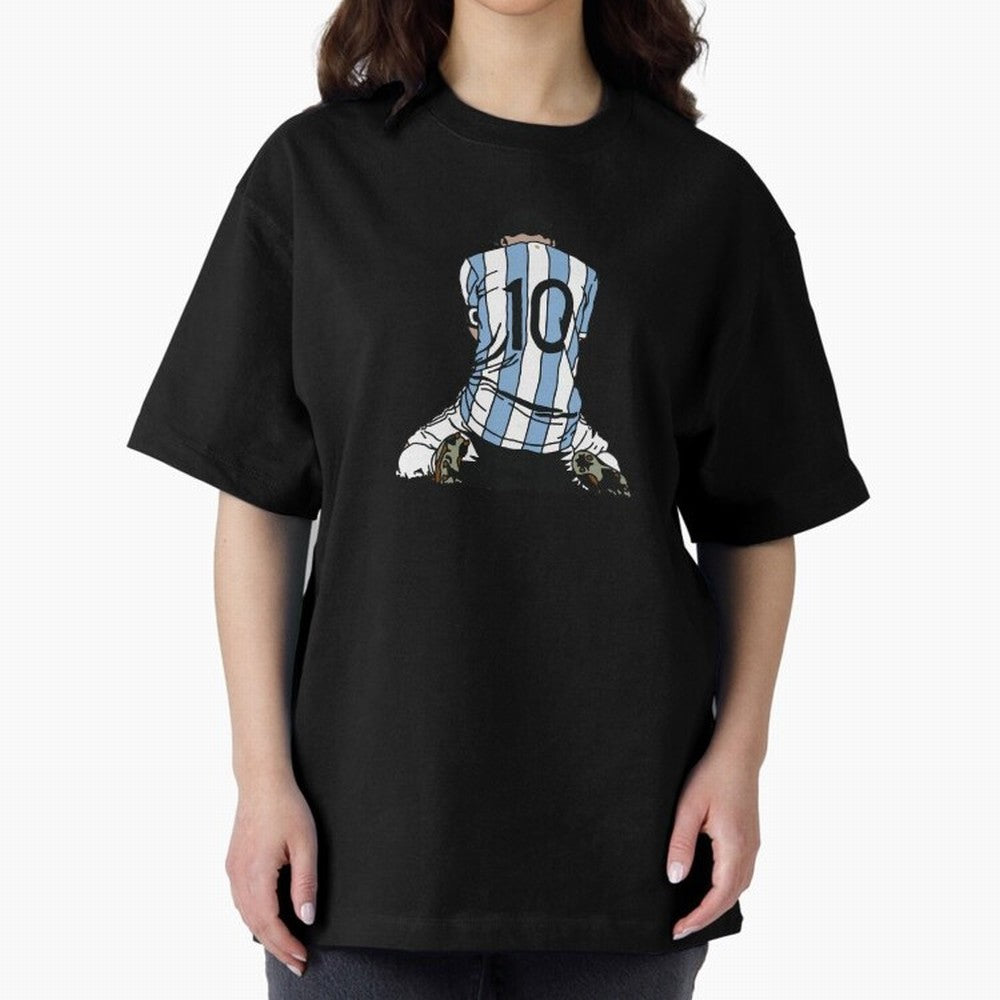 Messi Crying Copa America Moment Oversized T-Shirt Unlock FIFA World Cup 2026 USA Canada Mexico for Fans of Haaland and Mbappe and England, France and Netherlands, Bringing Fan Favorite Moments, National Team Passion, Big Match Drama and Soccer
