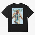 The Messiah Oversized T-Shirt Back the Journey through Match Day Hype around FIFA World Cup 2026 Group Stage, Haaland and Mbappe, Germany, Global Supporter Spirit, Legendary Goals, National Colors and Tournament Celebration; Perfect for People Who