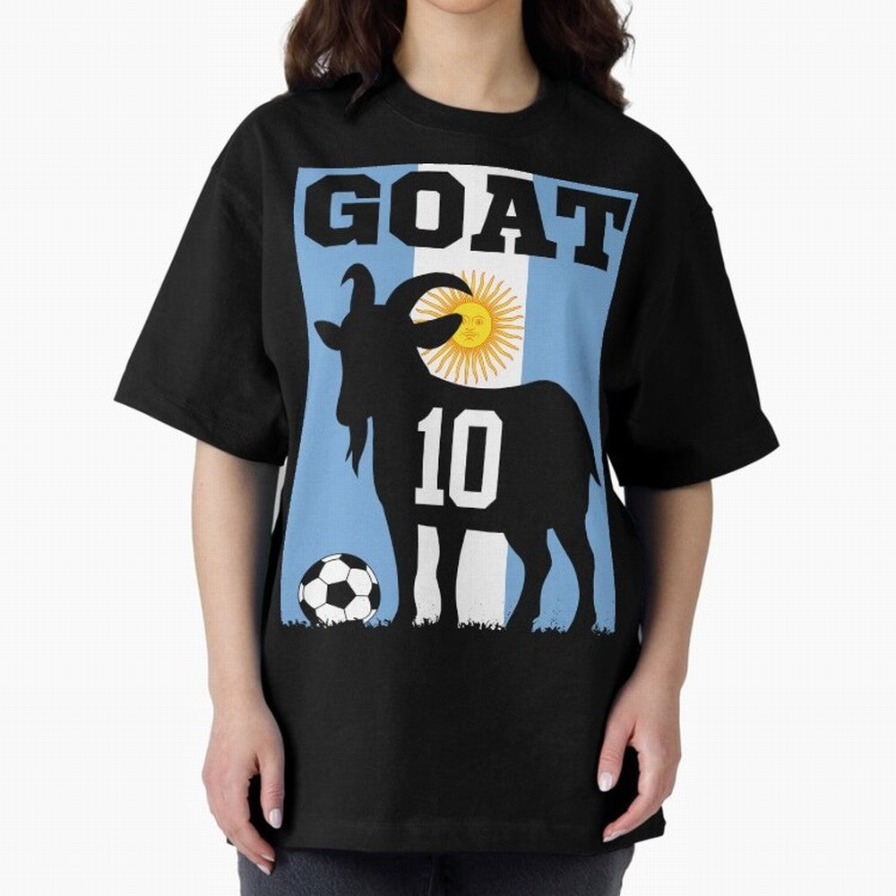 Argentina World Cup 2026 The Goat 10 Oversized T-Shirt Feel the Trophy Chase of Global Football Passion for FIFA World Cup 2026 USA Canada Mexico, Capturing CR7 and Messi, Argentina, Game Day Rituals, Football Legends, Country Pride and the Road to