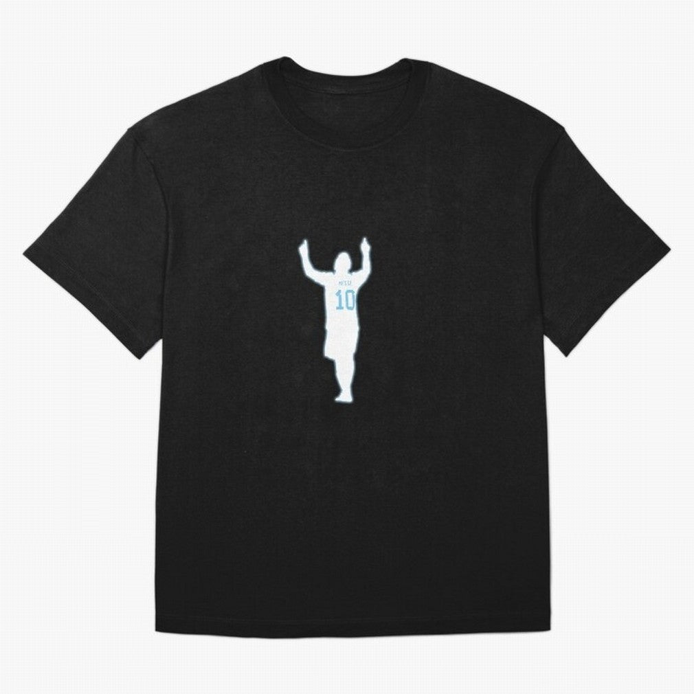 Lionel Messi Iconic Celebration Pose - Argentina Colors Classic T-Shirt Back the Journey through the FIFA World Cup 2026 Journey through Cristiano Ronaldo Highlights, Argentina, France and Brazil Pride, Fan Favorite Moments, National Team Passion,