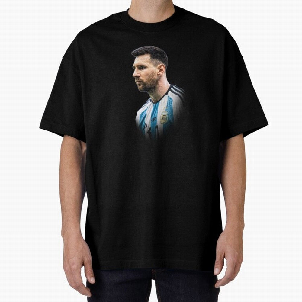 Lionel Messi Oversized T-Shirt Stand with FIFA World Cup 2026 Spirit, Highlighting Spain, Haaland and Mbappe, Fan Favorite Moments, National Team Passion, Big Match Drama and Soccer History; Ideal for Football Dads, Football Moms, Friends,