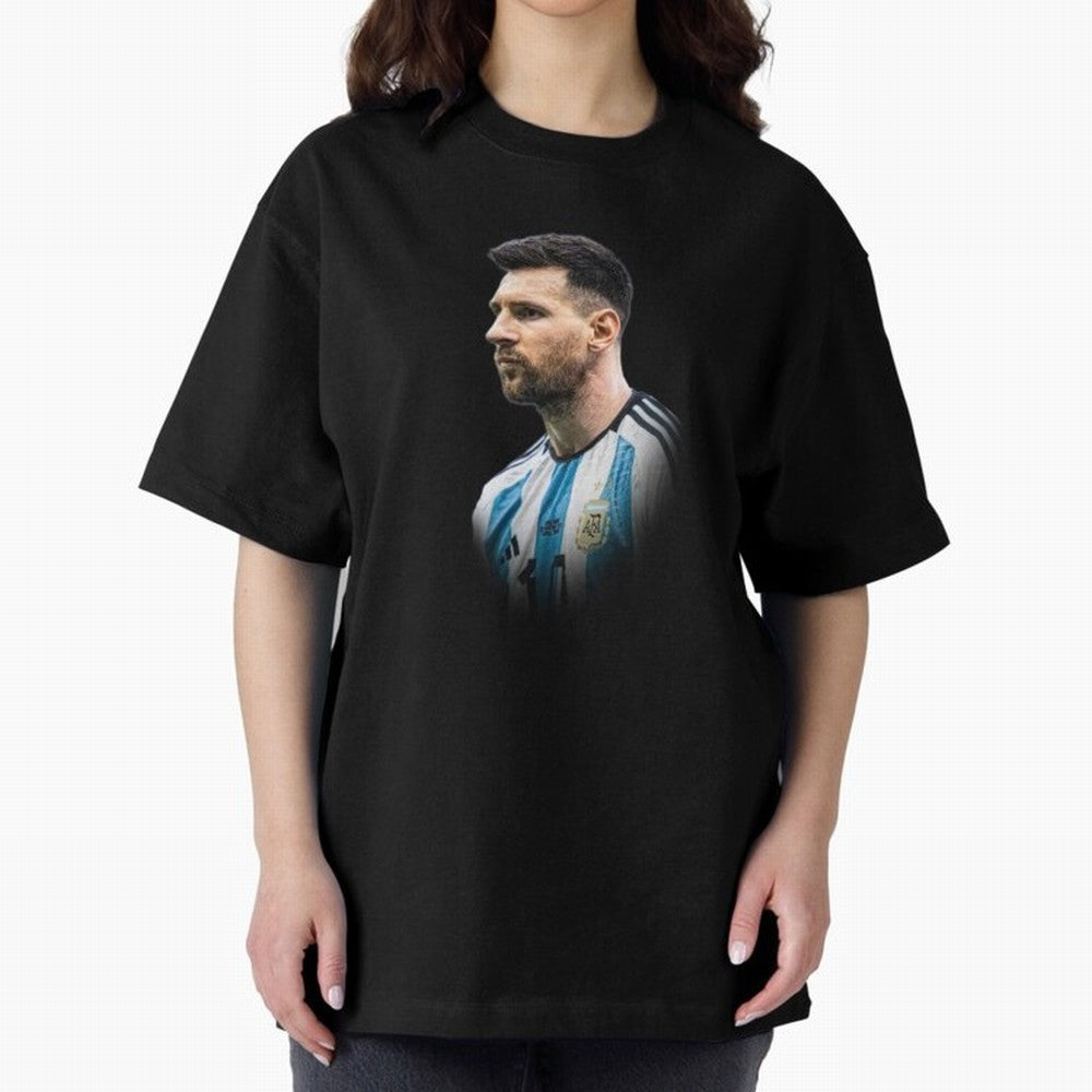 Lionel Messi Oversized T-Shirt Stand with FIFA World Cup 2026 Spirit, Highlighting Spain, Haaland and Mbappe, Fan Favorite Moments, National Team Passion, Big Match Drama and Soccer History; Ideal for Football Dads, Football Moms, Friends,
