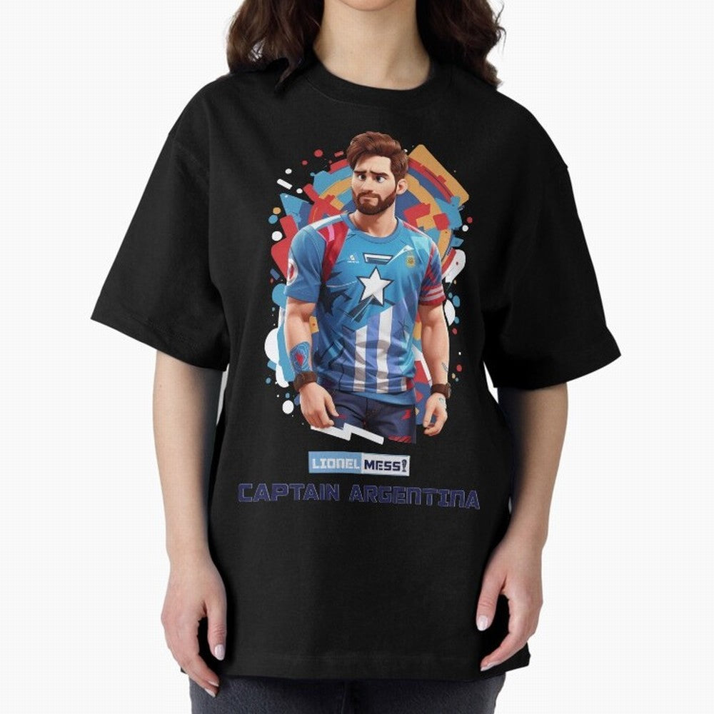Lionel Messi Captain Argentina Oversized T-Shirt Celebrate Every Goal in the FIFA World Cup 2026 USA Canada Mexico Journey through Messi and Cristiano Ronaldo Highlights, Netherlands Pride, Tournament Hype, Historic Matchups, Family Viewing Parties