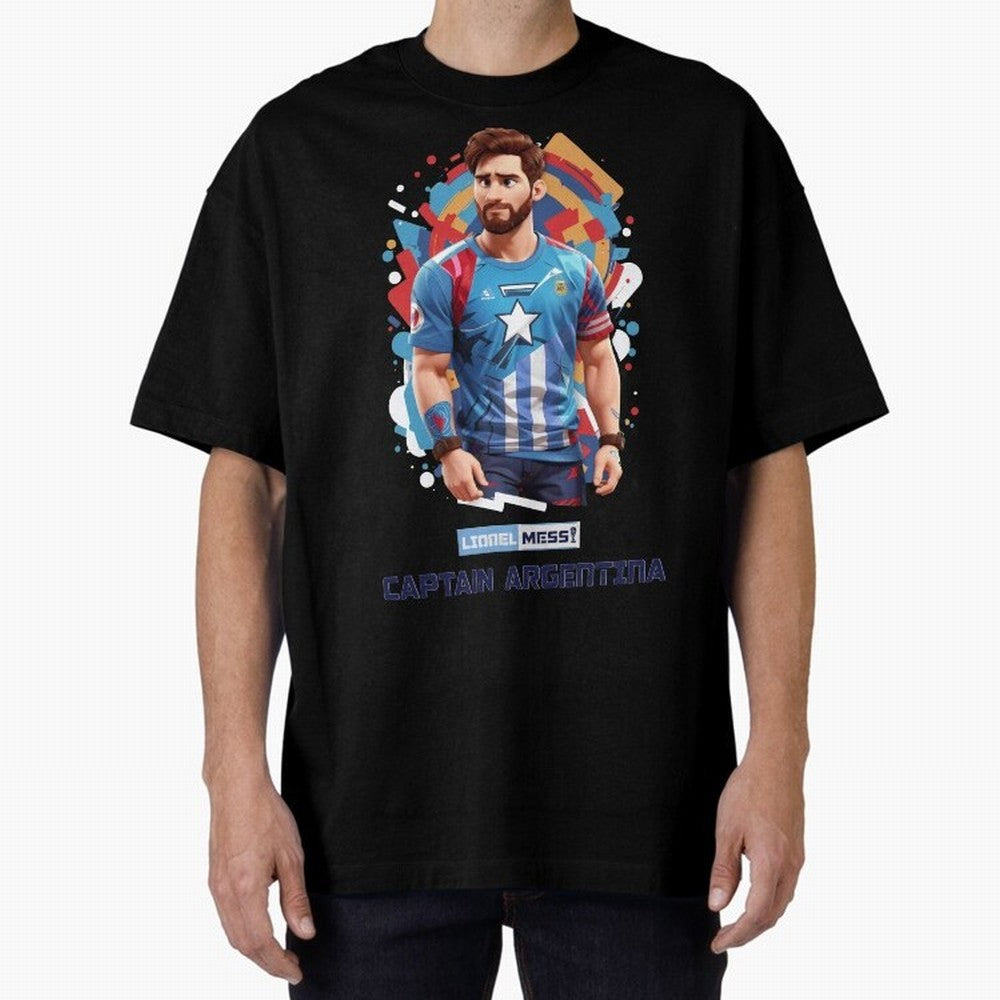 Lionel Messi Captain Argentina Oversized T-Shirt Celebrate Every Goal in the FIFA World Cup 2026 USA Canada Mexico Journey through Messi and Cristiano Ronaldo Highlights, Netherlands Pride, Tournament Hype, Historic Matchups, Family Viewing Parties