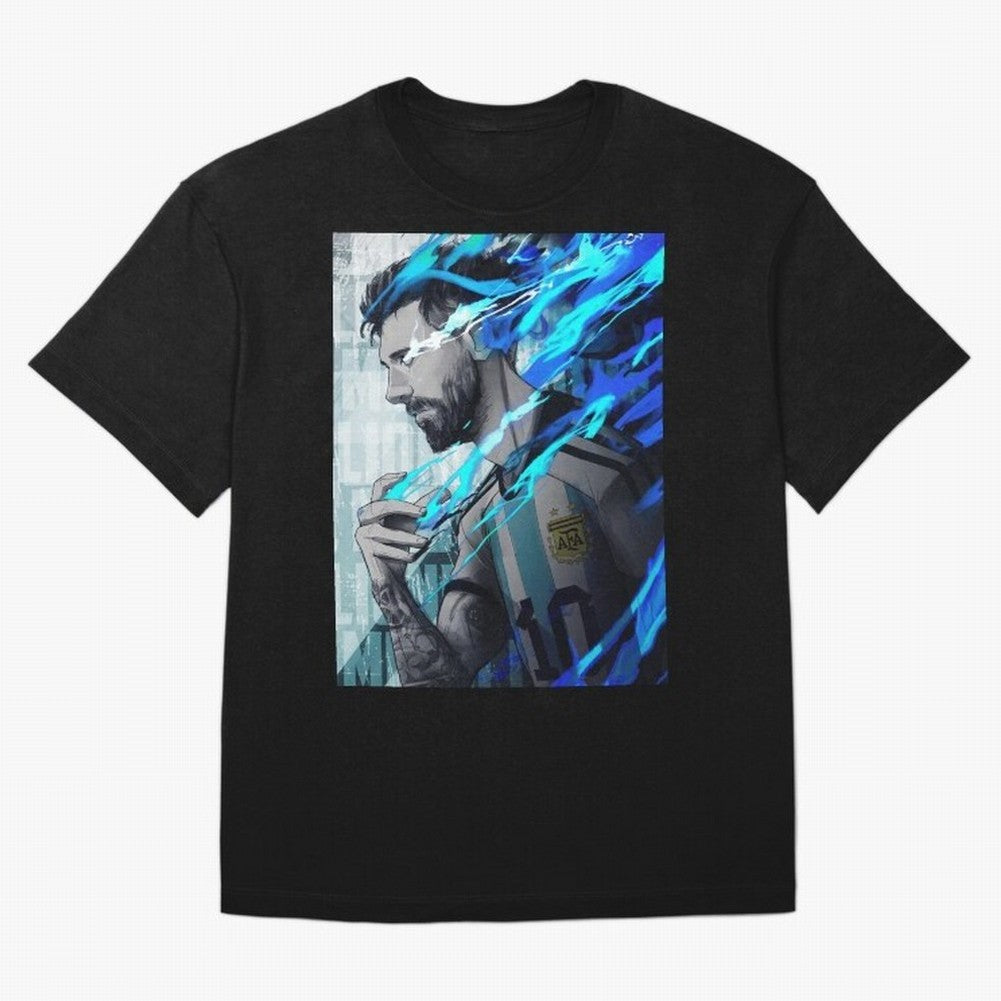 LIONEL MESSI NEW GOAL CELEBRATION ILLUSTRATION 2023 2024 Oversized T-Shirt Join the Countdown to Global Football Passion for FIFA World Cup 2026 Group Stage, Inspired by Messi, Spain and Netherlands, Classic Soccer Heritage, Championship Pressure,