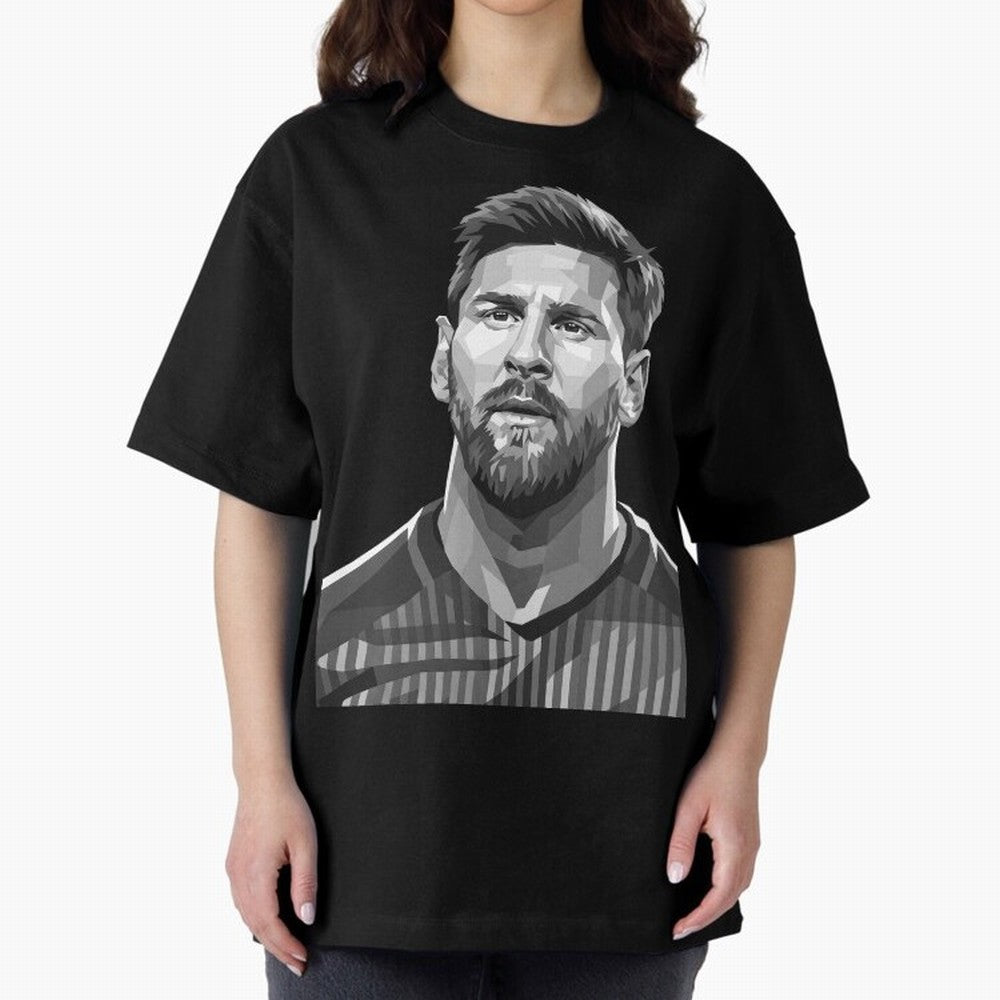 Messi grayscale Oversized T-Shirt Carry the Dream of FIFA World Cup 2026 Spirit, Built around England, Haaland, Tournament Hype, Historic Matchups, Family Viewing Parties and Global Sports Pride; Created for Match Day Parties, Soccer Gifts, Fan
