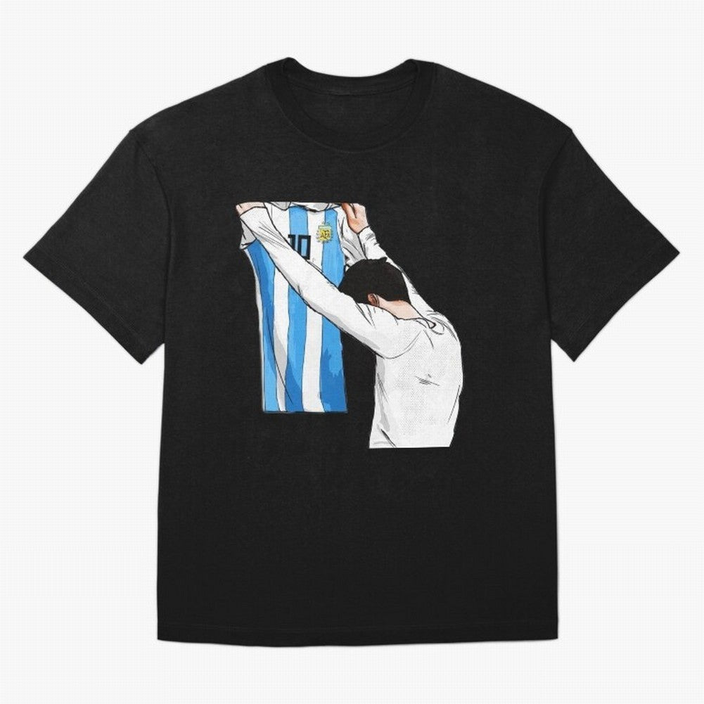 Lionel Messi holding his shirt, Argentina copa america Classic T-Shirt Make Your Look Match Global Football Passion for FIFA World Cup 2026 Group Stage, Built around Messi, England, France and Netherlands, Soccer Culture, Superstar Moments,