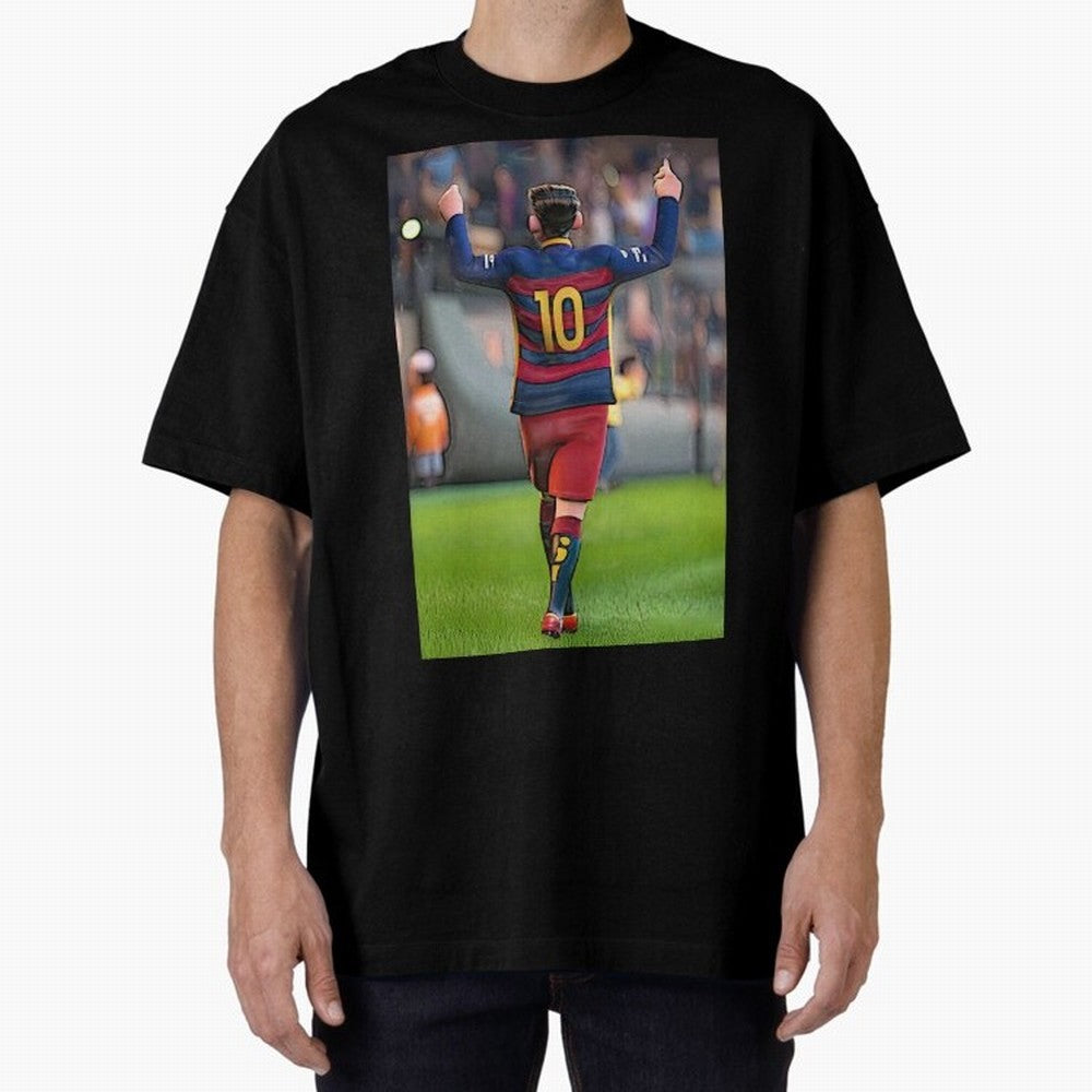Lionel Messi (2) caricature Oversized T-Shirt Experience the Global Stage of FIFA World Cup 2026 Group Stage Centered on Mbappe and Neymar, England Energy, Supporter Pride, Iconic Celebrations, Legendary Names and Global Match Day Energy; Ideal for