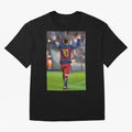 Lionel Messi (2) caricature Oversized T-Shirt Experience the Global Stage of FIFA World Cup 2026 Group Stage Centered on Mbappe and Neymar, England Energy, Supporter Pride, Iconic Celebrations, Legendary Names and Global Match Day Energy; Ideal for