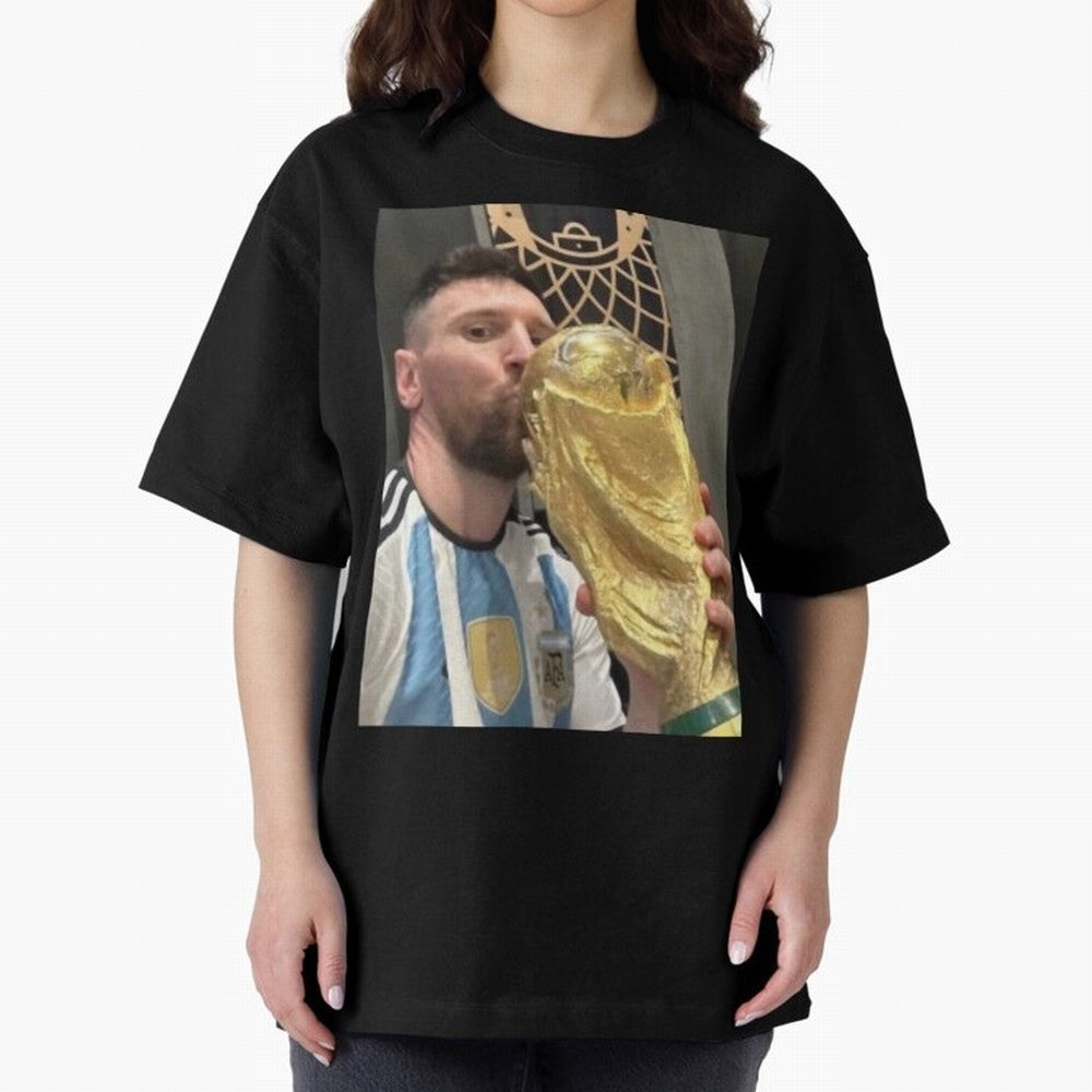 lionel Messi Oversized T-Shirt Make Your Look Match FIFA World Cup 2026 USA Canada Mexico Connected to CR7, England Energy, Championship Spirit, Famous Goals, Roaring Crowds and International Football Unity; Perfect for Fans, Collectors, Family