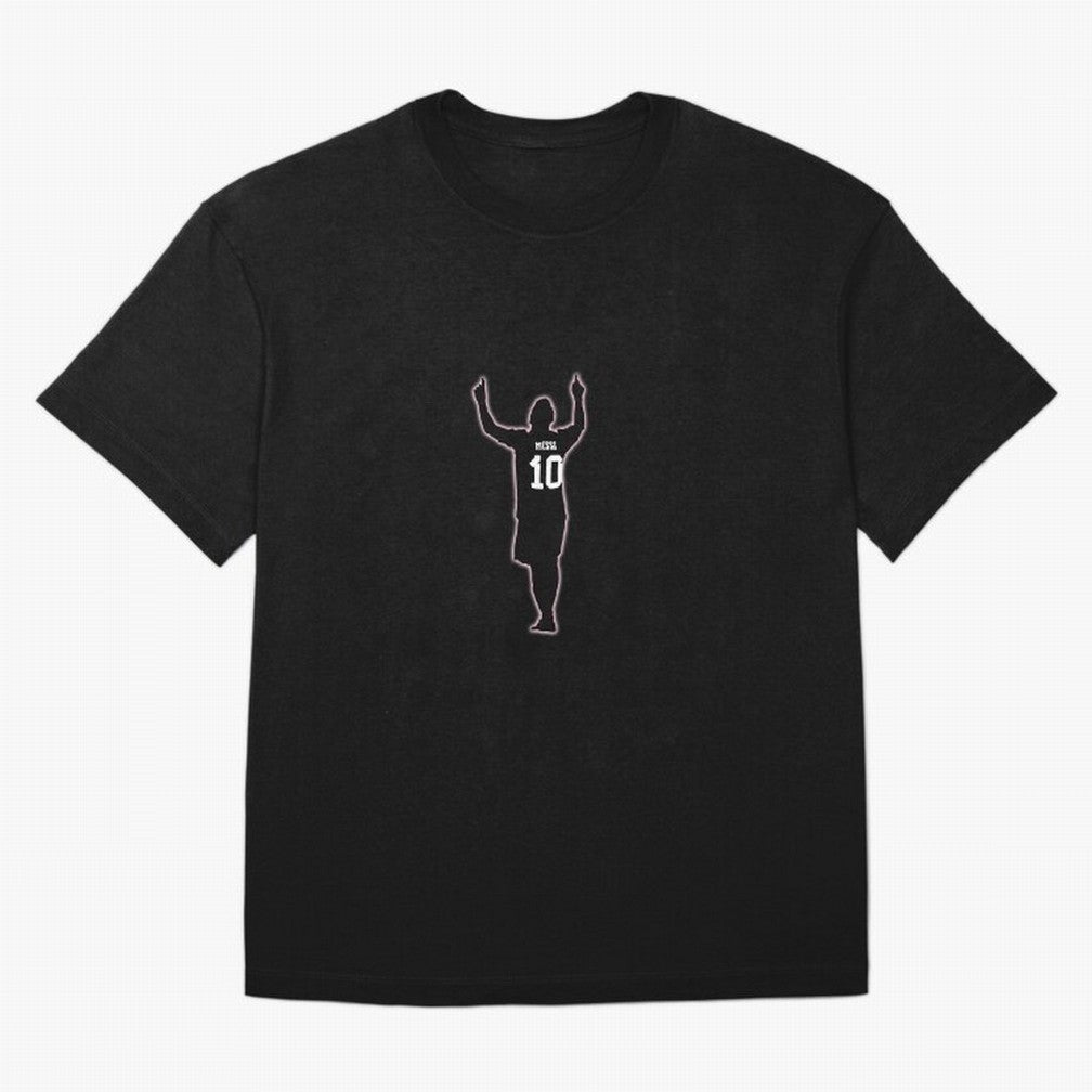 Lionel Messi Iconic Celebration Pose - Inter Miami Colors Classic T-Shirt Show Your Stadium Side during FIFA World Cup 2026 Driven by Mbappe, France Energy, Tournament Hype, Historic Matchups, Family Viewing Parties and Global Sports Pride; Made