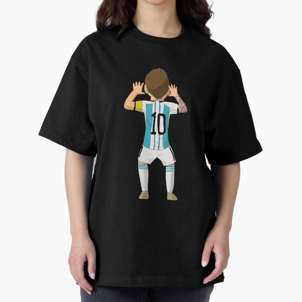 Cartoon Illustration Messi vs Netherlands World Cup Qatar 2022 Classic T-Shirt Feel the Roar of the FIFA World Cup 2026 Journey through CR7 and Messi Highlights, Argentina Pride, Retro Football Energy, Iconic Rivalries, Trophy Chase Drama and