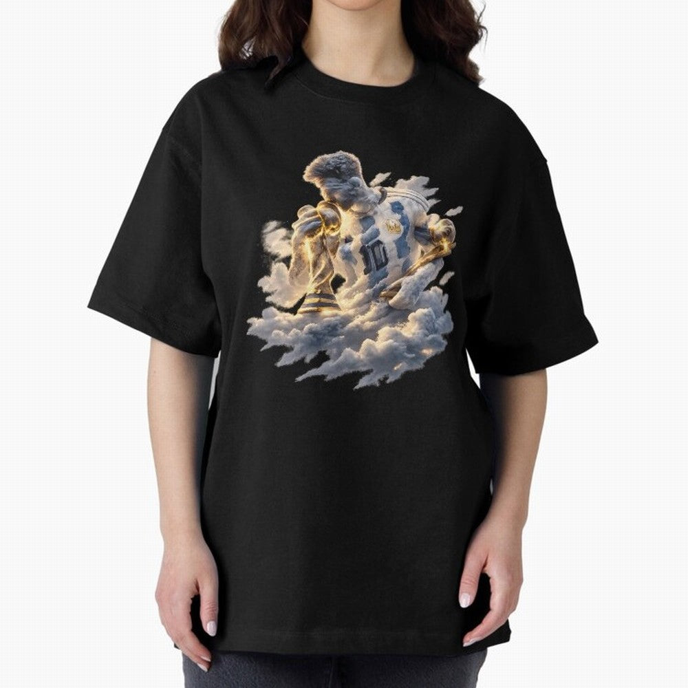 Lionel Messi ¨C Divine Number 10 Oversized T-Shirt Celebrate Classic Football Spirit in the FIFA World Cup 2026 Journey through Messi, CR7 and Mbappe Highlights, Brazil, Portugal and Argentina Pride, Champion Mindset, Group Stage Buzz, Knockout