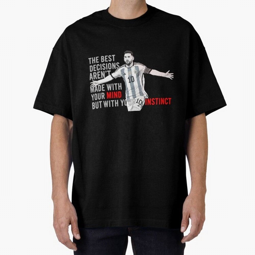 Messi Instinct Oversized T-Shirt Discover FIFA World Cup 2026 USA Canada Mexico Spirit, Centered on France and Portugal, Messi and Cristiano Ronaldo, Global Supporter Spirit, Legendary Goals, National Colors and Tournament Celebration; Ideal for