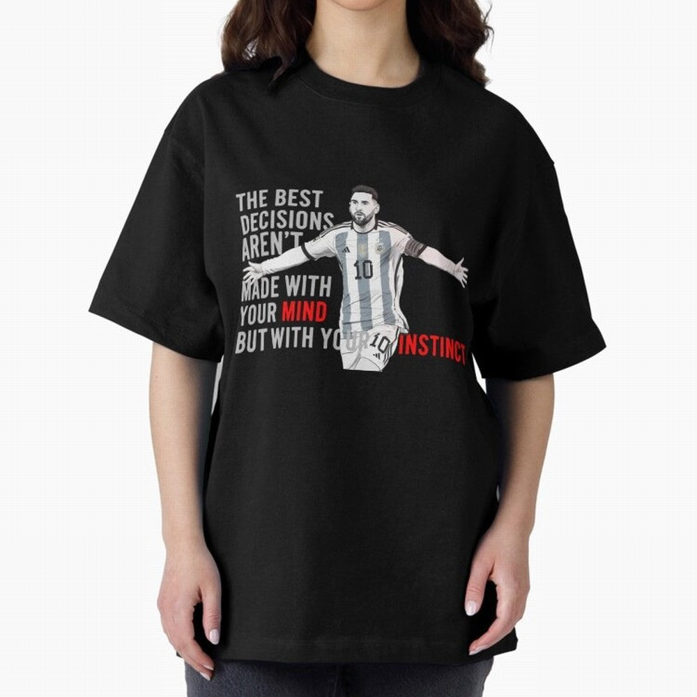 Messi Instinct Oversized T-Shirt Discover FIFA World Cup 2026 USA Canada Mexico Spirit, Centered on France and Portugal, Messi and Cristiano Ronaldo, Global Supporter Spirit, Legendary Goals, National Colors and Tournament Celebration; Ideal for