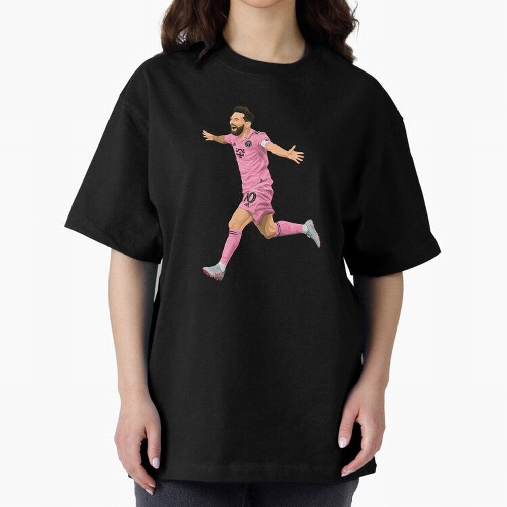 Lionel Messi celebration Oversized T-Shirt Celebrate Football Heritage in FIFA World Cup 2026 for Fans of Messi, Neymar and Mbappe and Argentina, Bringing Worldwide Fan Energy, Dramatic Goals, Stadium Lights and Championship Celebrations; Perfect