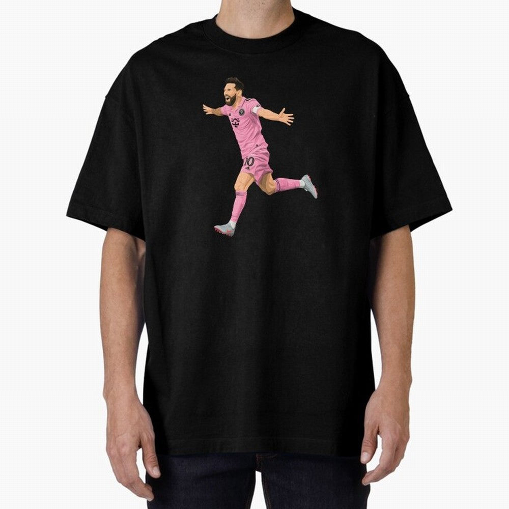 Lionel Messi celebration Oversized T-Shirt Celebrate Football Heritage in FIFA World Cup 2026 for Fans of Messi, Neymar and Mbappe and Argentina, Bringing Worldwide Fan Energy, Dramatic Goals, Stadium Lights and Championship Celebrations; Perfect