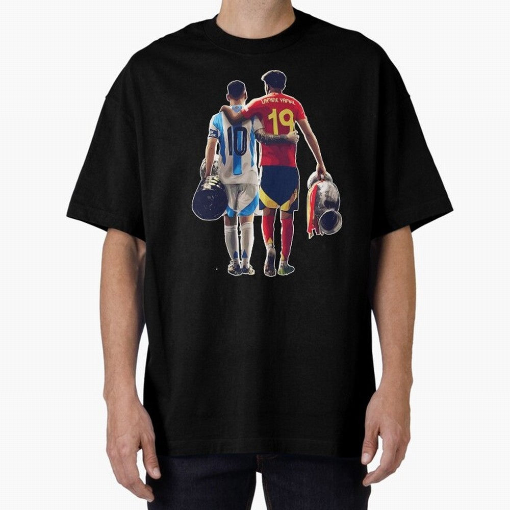 Lionel Messi and Foster child Classic T-Shirt Show Match Day Excitement for Match Day Hype around FIFA World Cup 2026, CR7 and Messi, Spain, Championship Spirit, Famous Goals, Roaring Crowds and International Football Unity; Great for Watch