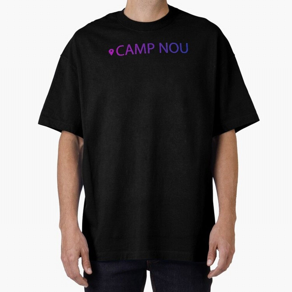 Camp Nou Barcelona Stadium Location Print Classic T-Shirt Experience the Global Stage of FIFA World Cup 2026 Group Stage for Fans of Messi and Cristiano Ronaldo and England, Bringing Vintage Soccer Flavor, Modern Football Stars, National Flags and