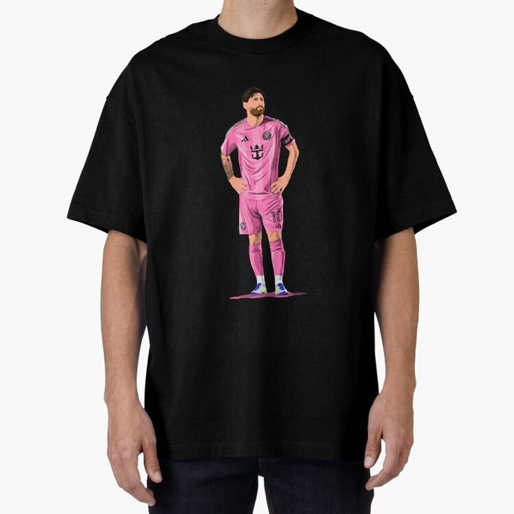Lionel Messi Vector Oversized T-Shirt Keep the Legacy of the FIFA World Cup 2026 Group Stage Journey through Messi, Neymar and Mbappe Highlights, England Pride, Match Day Excitement, Supporter Culture, Golden Goals and Global Football Passion;