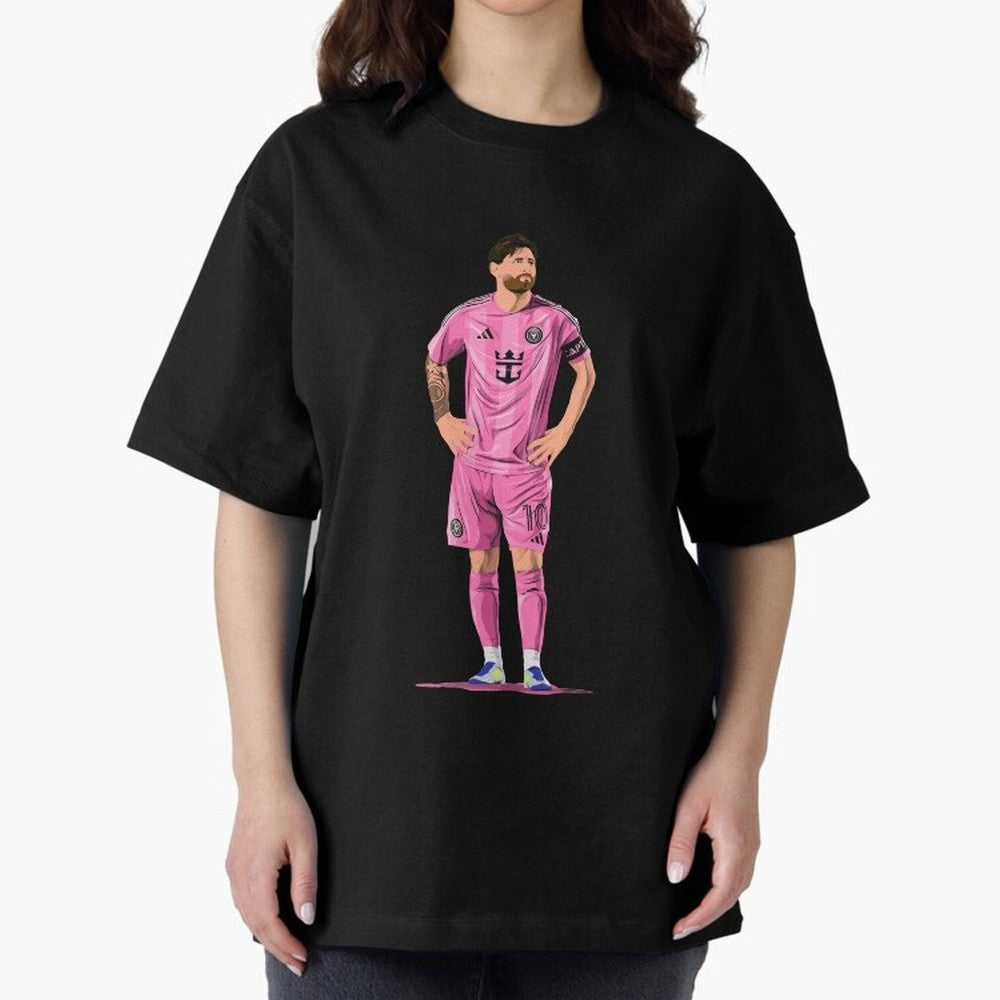 Lionel Messi Vector Oversized T-Shirt Keep the Legacy of the FIFA World Cup 2026 Group Stage Journey through Messi, Neymar and Mbappe Highlights, England Pride, Match Day Excitement, Supporter Culture, Golden Goals and Global Football Passion;