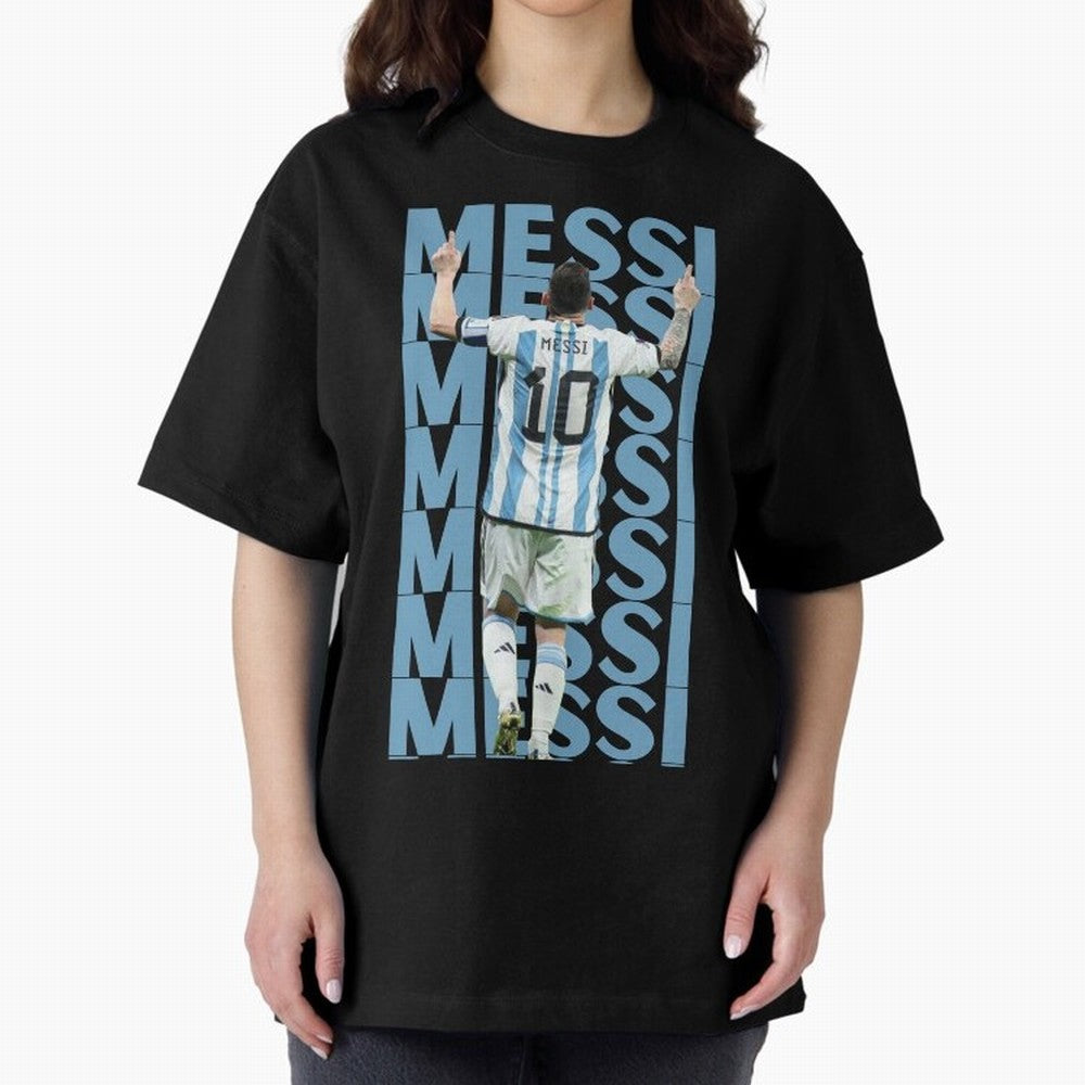 Lionel Messi | 10 | Argentina | Barcelona | Goat Oversized T-Shirt Show Your Love for Global Football Passion for FIFA World Cup 2026 Group Stage, Filled with Haaland, Spain, Global Supporter Spirit, Legendary Goals, National Colors and Tournament
