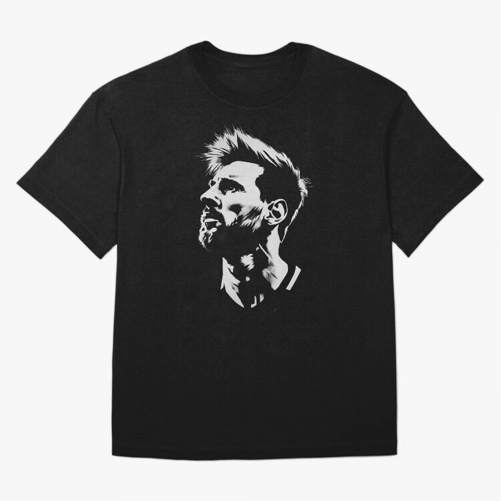 Messi Stencil Graphic poster design Classic T-Shirt Show Match Day Excitement for FIFA World Cup 2026 Group Stage for Fans of Messi, Neymar and Mbappe and Brazil, Portugal and Argentina, Bringing Football History, Final Match Energy, Crowd Noise