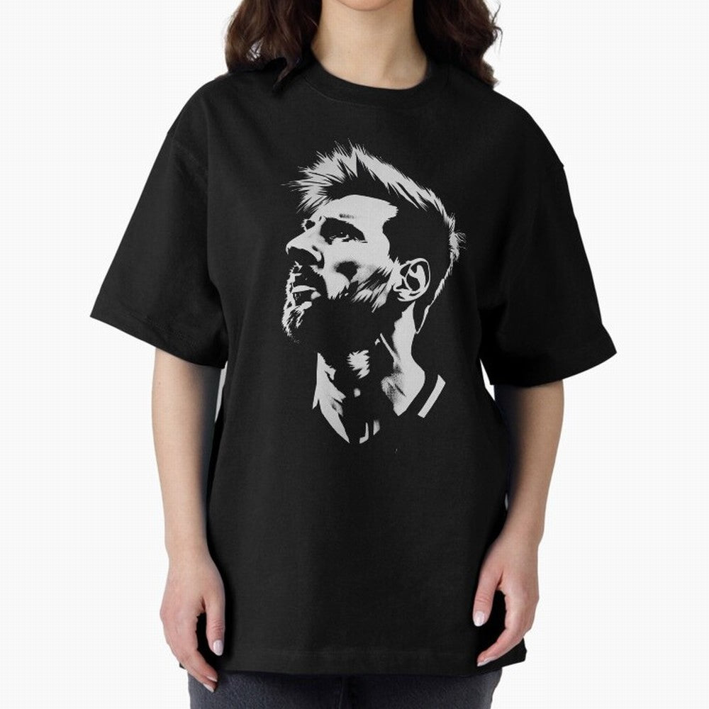 Messi Stencil Graphic poster design Classic T-Shirt Show Match Day Excitement for FIFA World Cup 2026 Group Stage for Fans of Messi, Neymar and Mbappe and Brazil, Portugal and Argentina, Bringing Football History, Final Match Energy, Crowd Noise