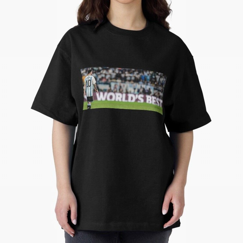 Argentina Leo Messi world best picture Oversized T-Shirt Remember Match Day Hype around FIFA World Cup 2026, Cristiano Ronaldo, Brazil, Portugal and Argentina, Classic Soccer Heritage, Championship Pressure, Fan Loyalty and International Pride;