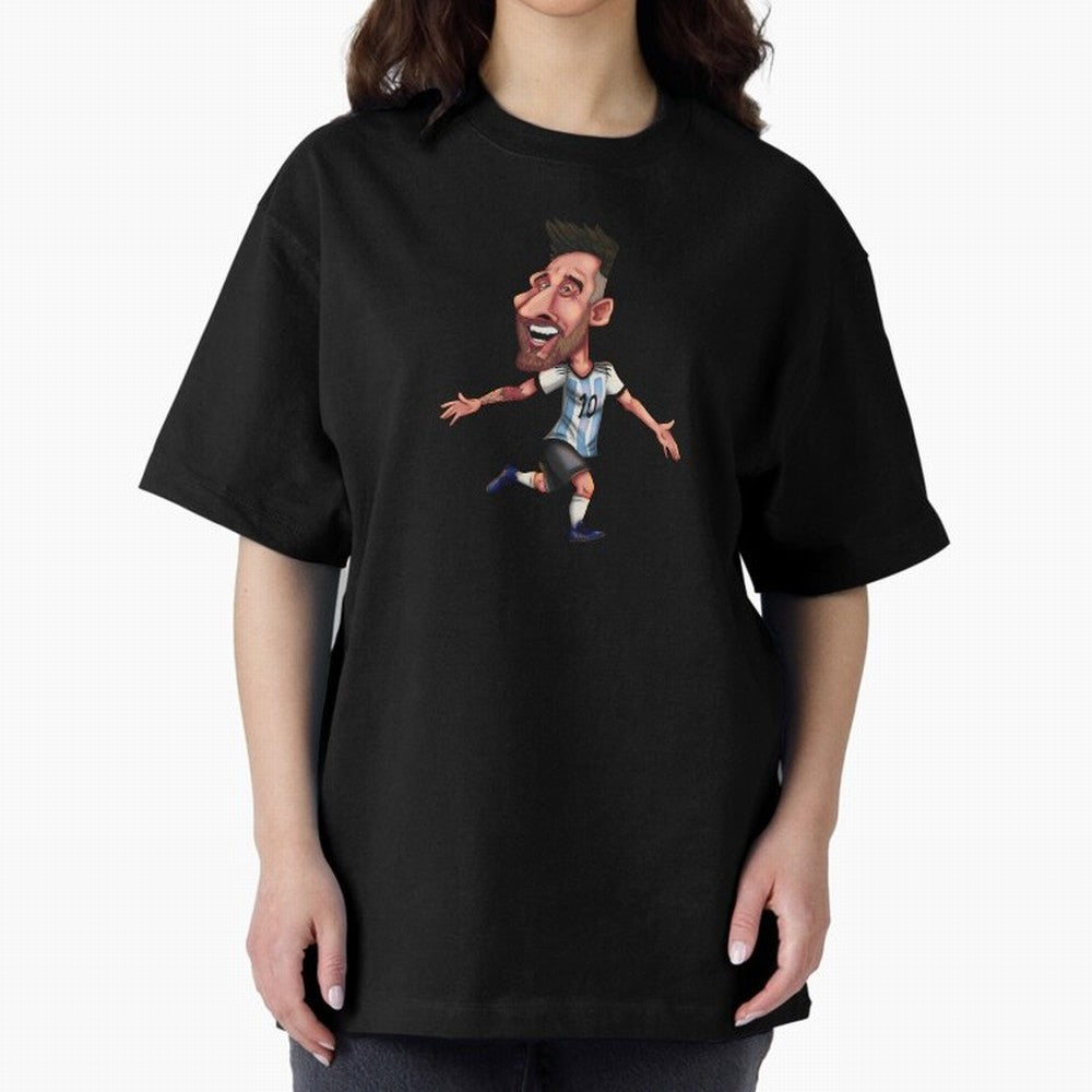 Lionel Messi Sticker Oversized T-Shirt Support the Legends of Global Football Passion for FIFA World Cup 2026 Group Stage, Centered on CR7, Portugal, Football Passion, Legendary Performances, Festival Vibes and Supporter Community; Made for
