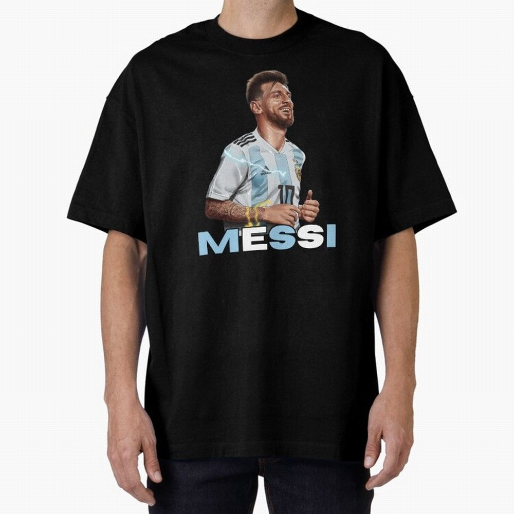 Lionel Messi Oversized T-Shirt Support Match Day Hype around FIFA World Cup 2026 Group Stage, Messi, CR7 and Mbappe, Netherlands, Classic Soccer Heritage, Championship Pressure, Fan Loyalty and International Pride; Perfect for Fans, Collectors,