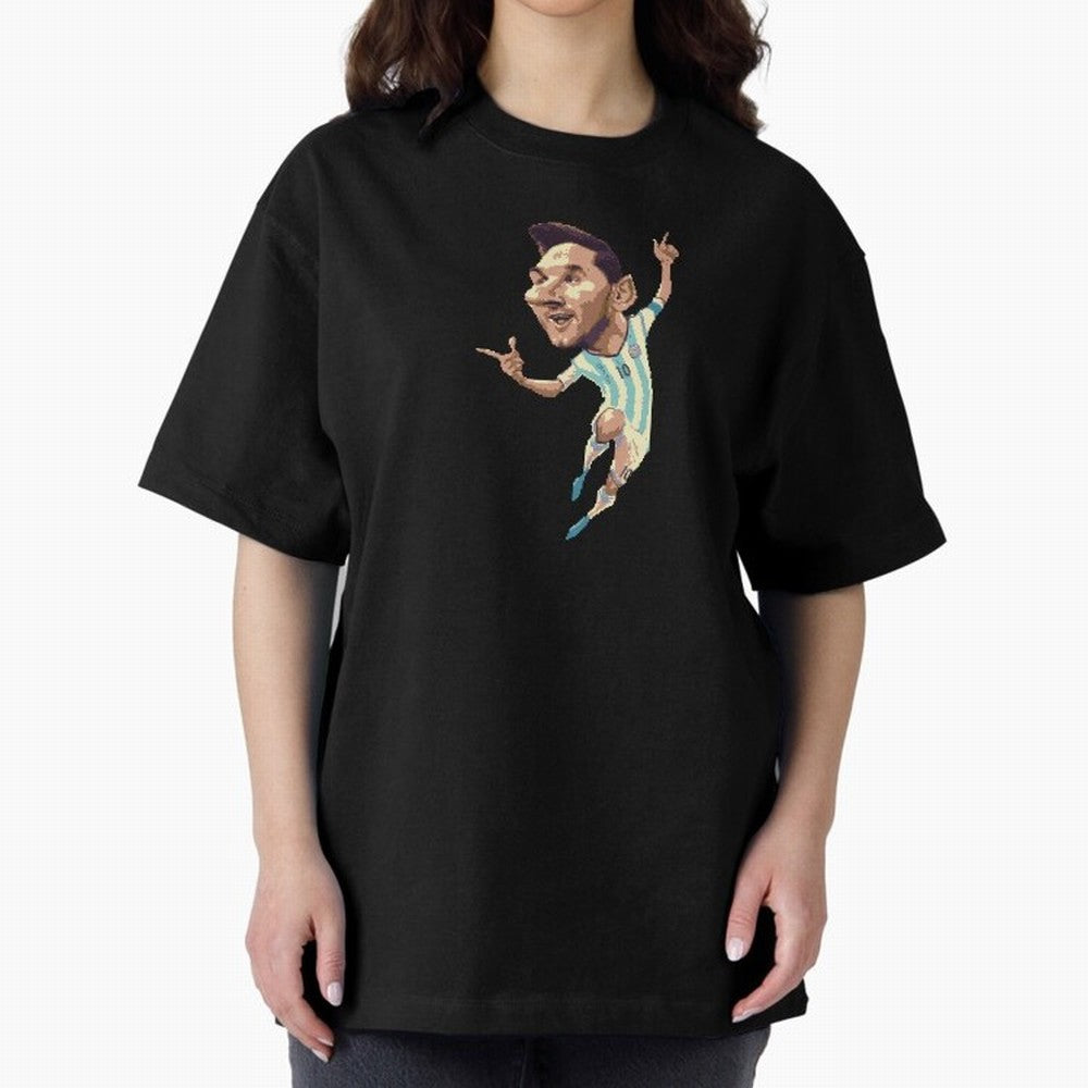 Lionel Messi Oversized T-Shirt Honor the Football Icons of FIFA World Cup 2026 Group Stage Spirit, with Portugal, Messi, Championship Spirit, Famous Goals, Roaring Crowds and International Football Unity; Ideal for Fans Who Follow Messi, Cristiano