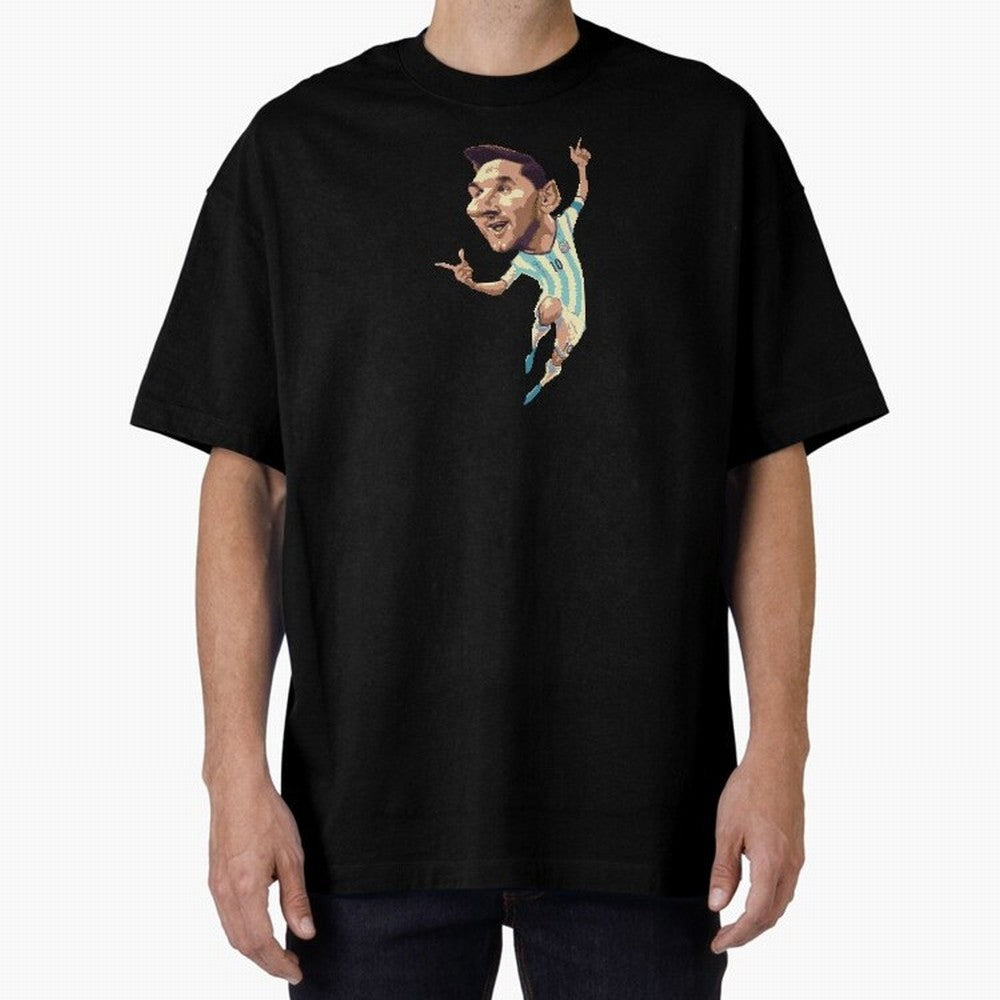 Lionel Messi Oversized T-Shirt Honor the Football Icons of FIFA World Cup 2026 Group Stage Spirit, with Portugal, Messi, Championship Spirit, Famous Goals, Roaring Crowds and International Football Unity; Ideal for Fans Who Follow Messi, Cristiano