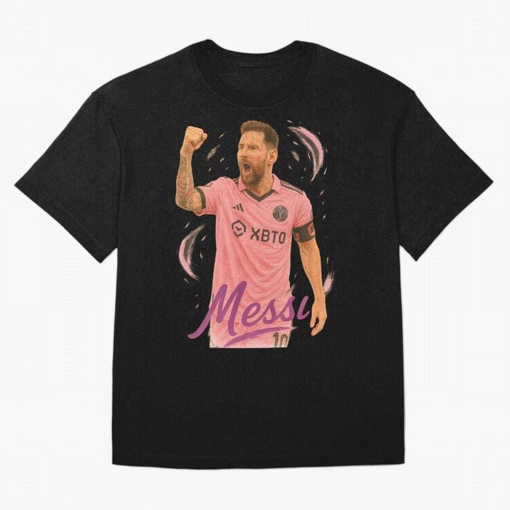 Argentina World Champs Messi Number Oversized T-Shirt Spotlight FIFA World Cup 2026 Group Stage Spirit, Highlighting Argentina, Messi and Cristiano Ronaldo, Classic Soccer Heritage, Championship Pressure, Fan Loyalty and International Pride; Made
