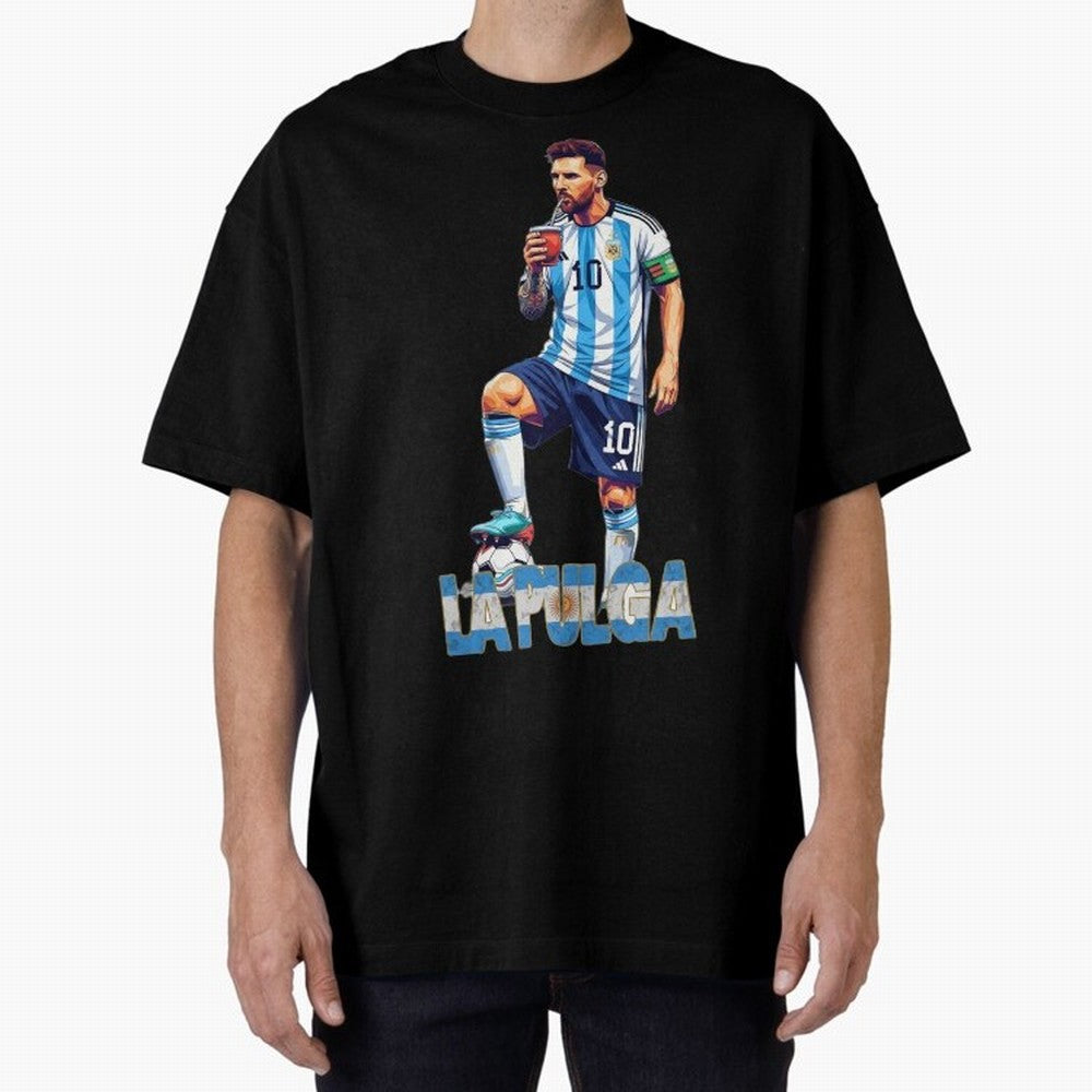 Argentina World Champs Messi Number Oversized T-Shirt Celebrate the Road through Match Day Hype around FIFA World Cup 2026 Group Stage, Messi, Neymar and Mbappe, Spain, Classic Soccer Heritage, Championship Pressure, Fan Loyalty and International