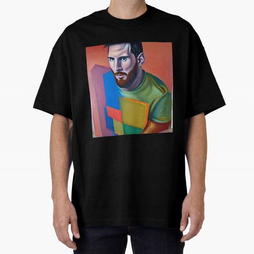 Lionel Oversized T-Shirt Represent Football Lovers during Global Football Passion for FIFA World Cup 2026, Capturing Messi, Brazil, Portugal and Argentina, Championship Spirit, Famous Goals, Roaring Crowds and International Football Unity; Ideal