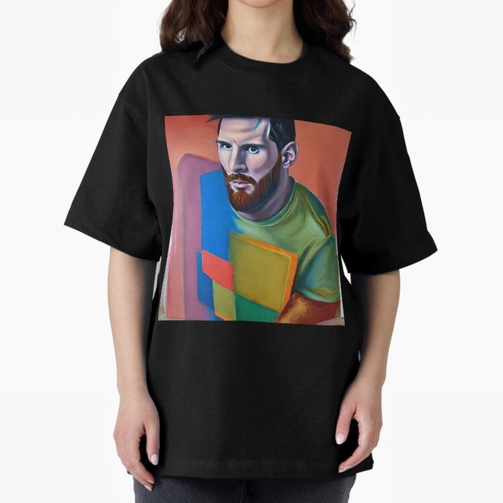 Lionel Oversized T-Shirt Represent Football Lovers during Global Football Passion for FIFA World Cup 2026, Capturing Messi, Brazil, Portugal and Argentina, Championship Spirit, Famous Goals, Roaring Crowds and International Football Unity; Ideal