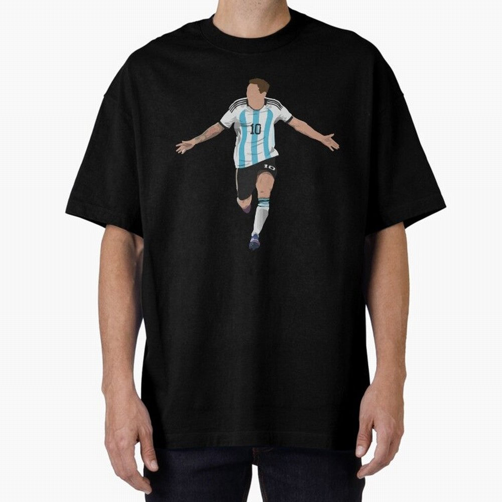 Messi Goal World Cup 2022 Oversized T-Shirt Share FIFA World Cup 2026 USA Canada Mexico with Haaland and Mbappe, Argentina Energy, Game Day Rituals, Football Legends, Country Pride and the Road to the Final; Perfect for Fans, Collectors, Family