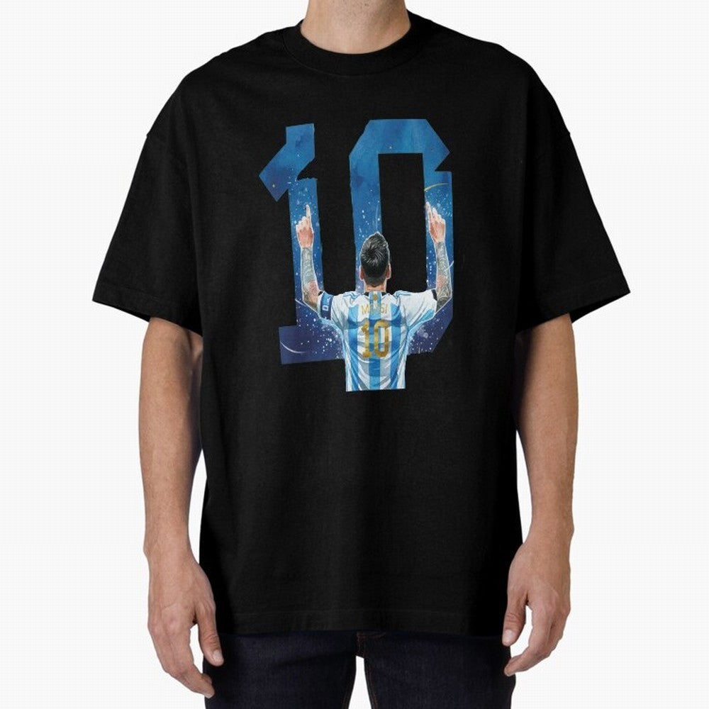 Messi 10 Argentina Oversized T-Shirt Treasure Match Day Hype around FIFA World Cup 2026 USA Canada Mexico, Neymar, Haaland and Cristiano Ronaldo, Spain and Netherlands, Football Festival Excitement, Trophy Ambitions, Country Rivalries and Star