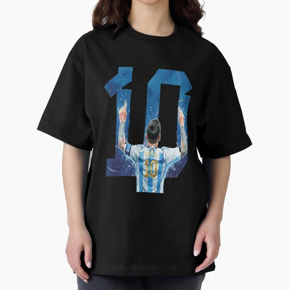 Messi 10 Argentina Oversized T-Shirt Treasure Match Day Hype around FIFA World Cup 2026 USA Canada Mexico, Neymar, Haaland and Cristiano Ronaldo, Spain and Netherlands, Football Festival Excitement, Trophy Ambitions, Country Rivalries and Star