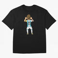 Cartoon Illustration Messi vs Netherlands World Cup Qatar 2022 Oversized T-Shirt Celebrate the Magic of FIFA World Cup 2026 Spirit, Capturing Argentina, Messi and Cristiano Ronaldo, Retro Football Energy, Iconic Rivalries, Trophy Chase Drama and