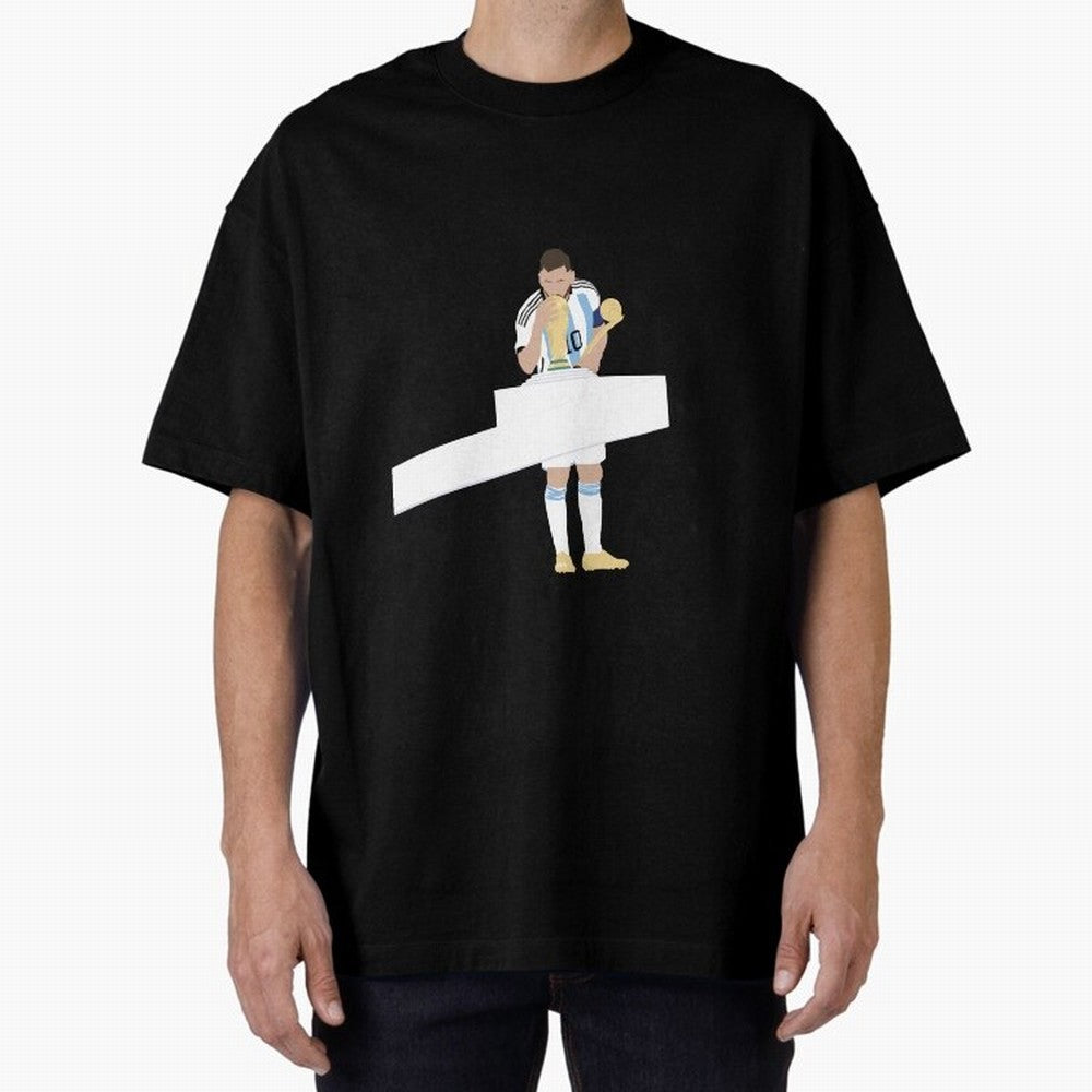 Messi minimalist design Oversized T-Shirt Remember Match Day Hype around FIFA World Cup 2026, Cristiano Ronaldo, Brazil, Portugal and Argentina, Classic Soccer Heritage, Championship Pressure, Fan Loyalty and International Pride; Made for